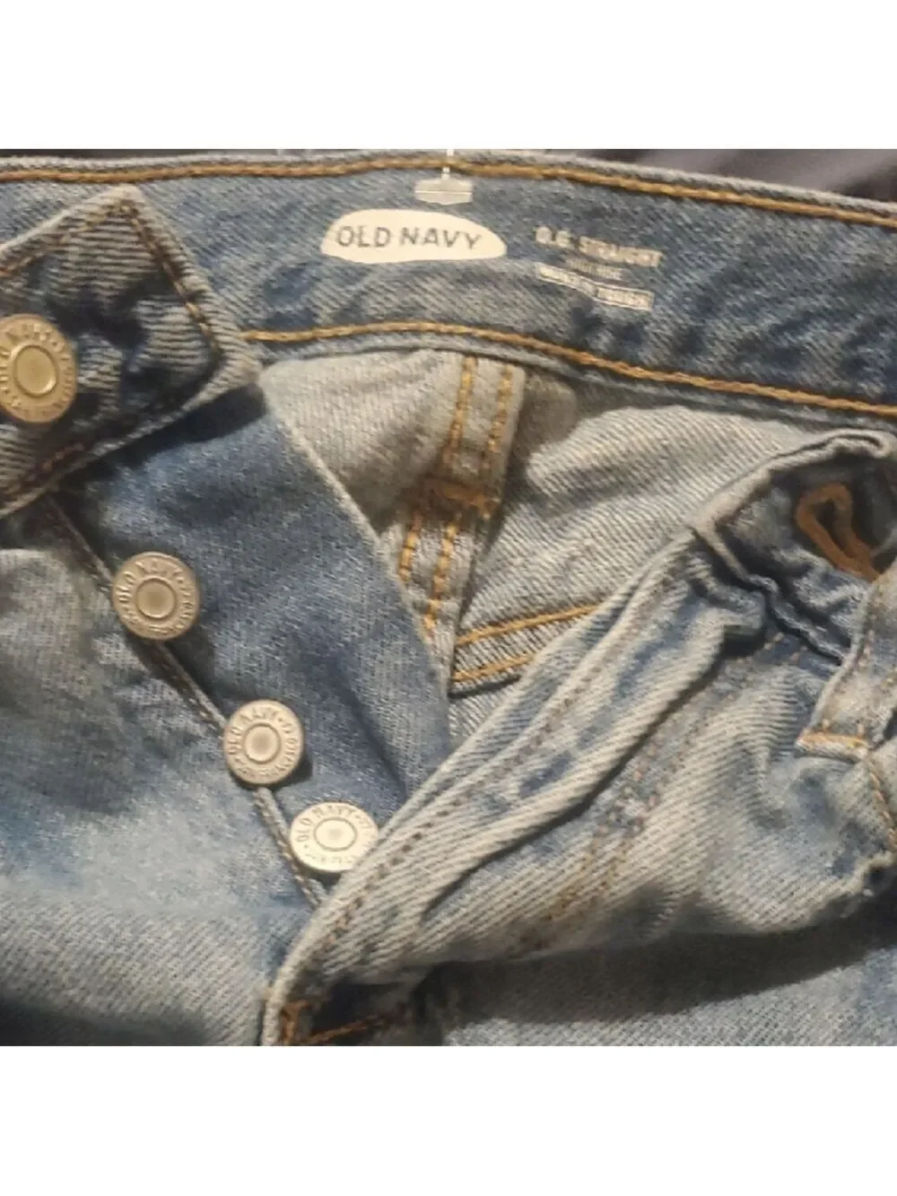 Old Navy Jeans Girl's Sz 12 Light Blue Straight Jeans High Rise Adjustable Waist